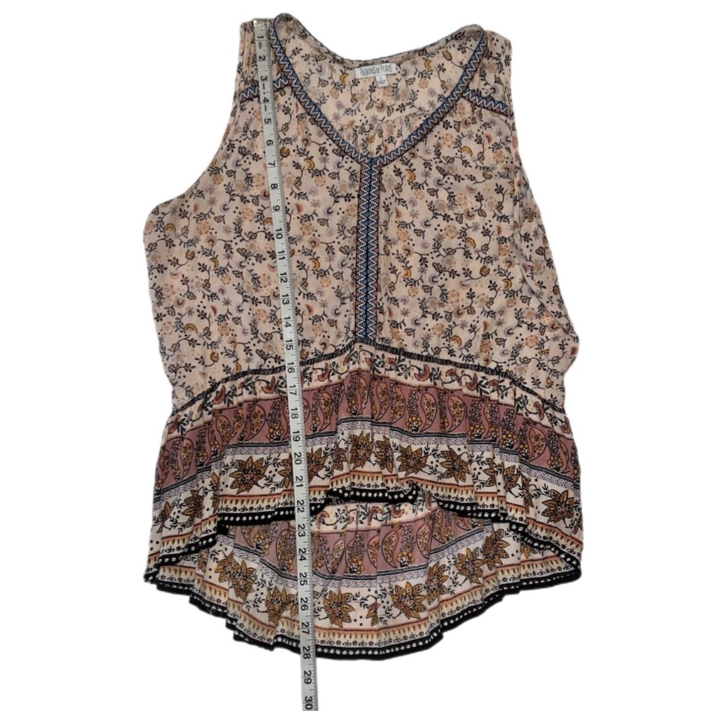 PATRONS Of Peace Floral Blush Patterned High Low V-neck Sleeveless Size SMALL - Picture 9 of 11